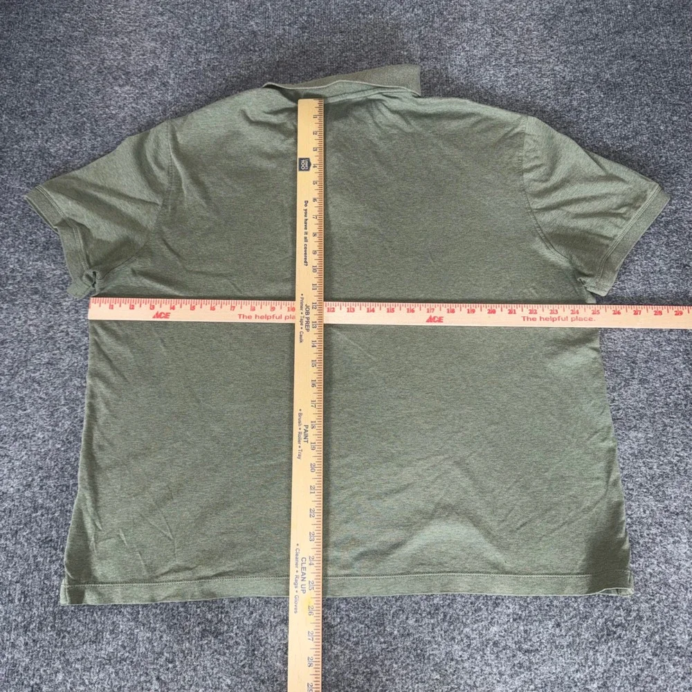 Banana Republic Luxe Touch Polo Shirt Mens XL Sage Green Heather Cotton Casual